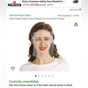 Clear face shield, unused, unisex